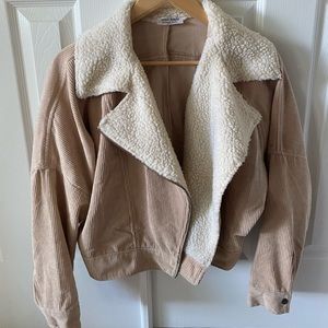 Light corduroy and sherpa jacket